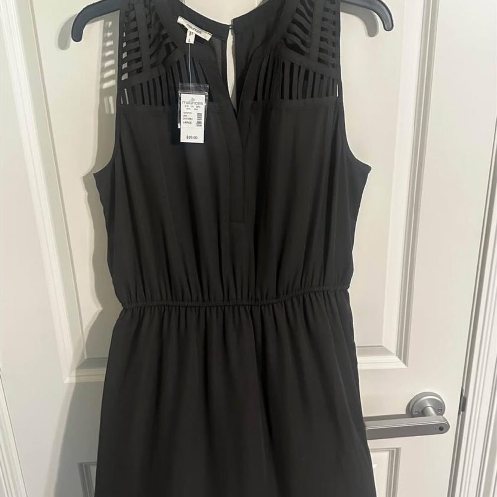 Black Sleeveless Dress with Cutout Details